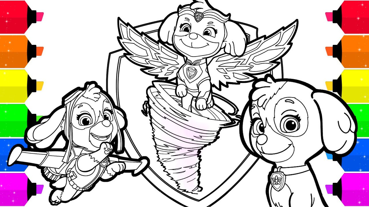 Printable Coloring Pages Paw Patrol
 Paw Patrol Mighty Pups Skye Coloring Pages for Kids