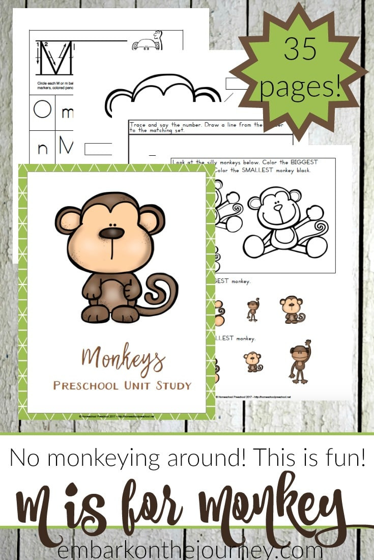 Printable Crafts For Preschoolers
 Free Monkey Preschool Unit Study 35 Pages