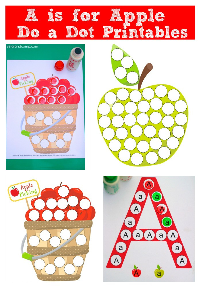 Printable Crafts For Preschoolers
 FREE Preschool Dot a Dot A is for Apple Printables