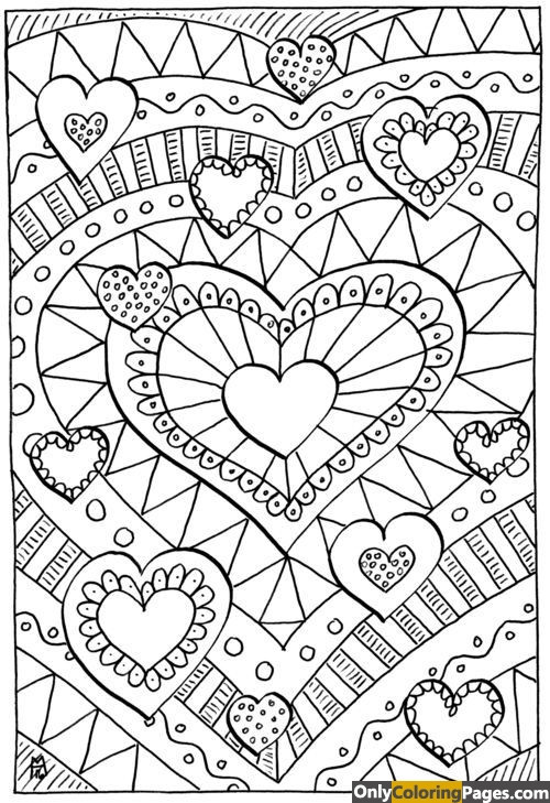 Printable Detailed Coloring Pages
 detailed hard 12 hearts coloring pages