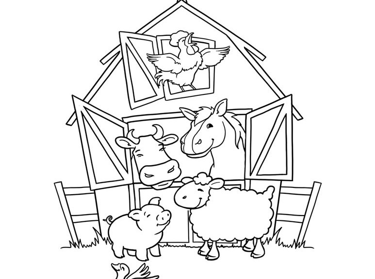 Printable Farm Coloring Pages
 DIY Farm Crafts and Activities with 33 Farm Coloring