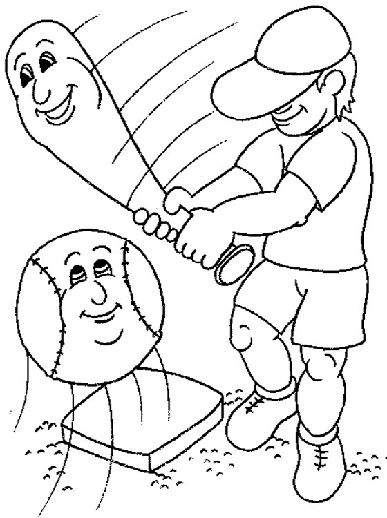 Printable Kids Coloring Sheets
 Kids Page Baseball Coloring Pages