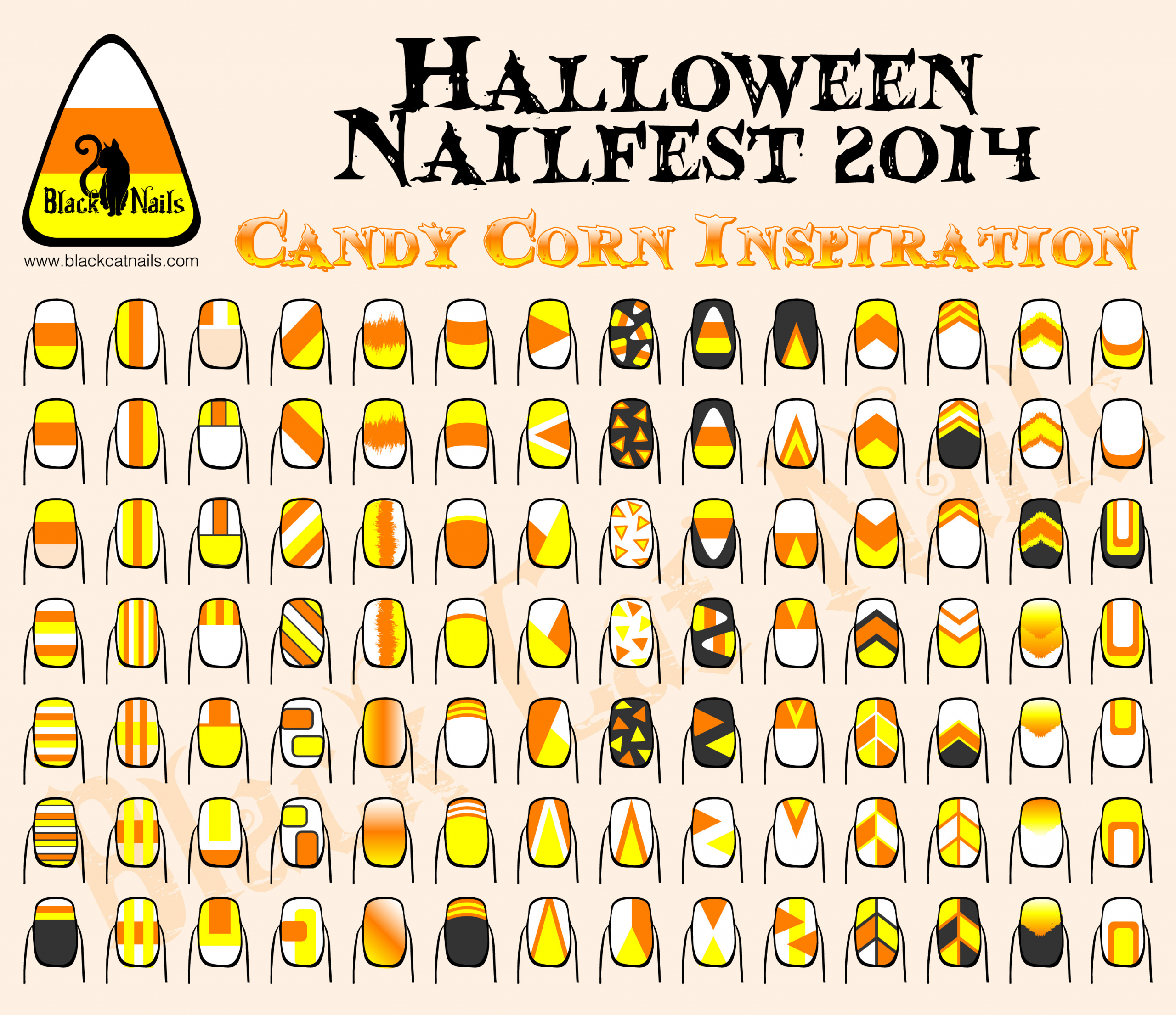 Printable Nail Designs
 Candy Corn Inspired Nail Designs Halloween Nailfest 2014