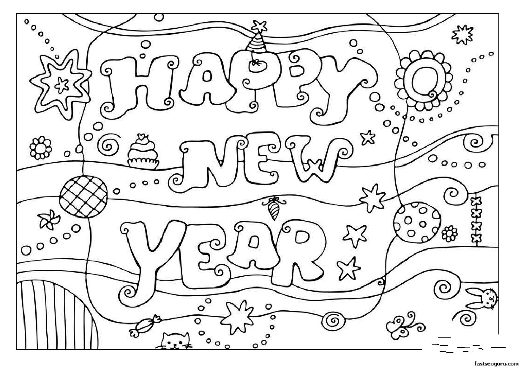Printable New Years Coloring Pages
 Printabel coloring pages Happy New Year 2013 Printable
