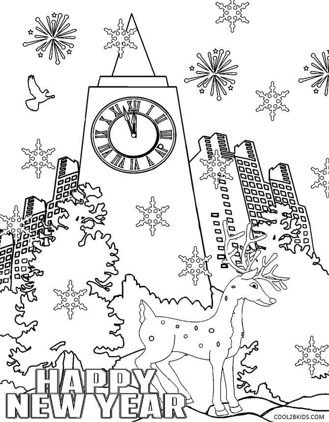 Printable New Years Coloring Pages
 234 best Holiday Coloring Pages images on Pinterest