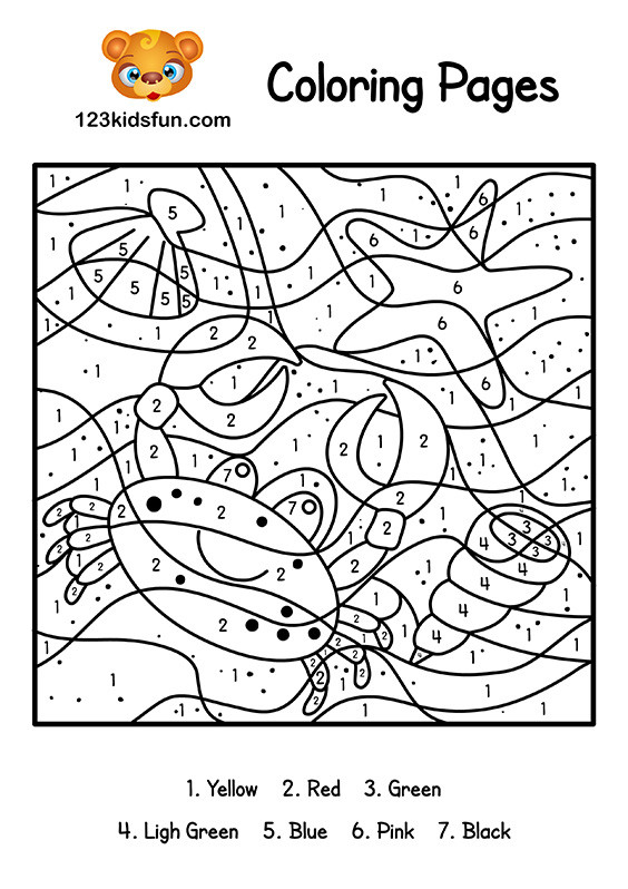 Printable Number Coloring Pages
 Color By Number Summer Coloring Pages for Kids Printable