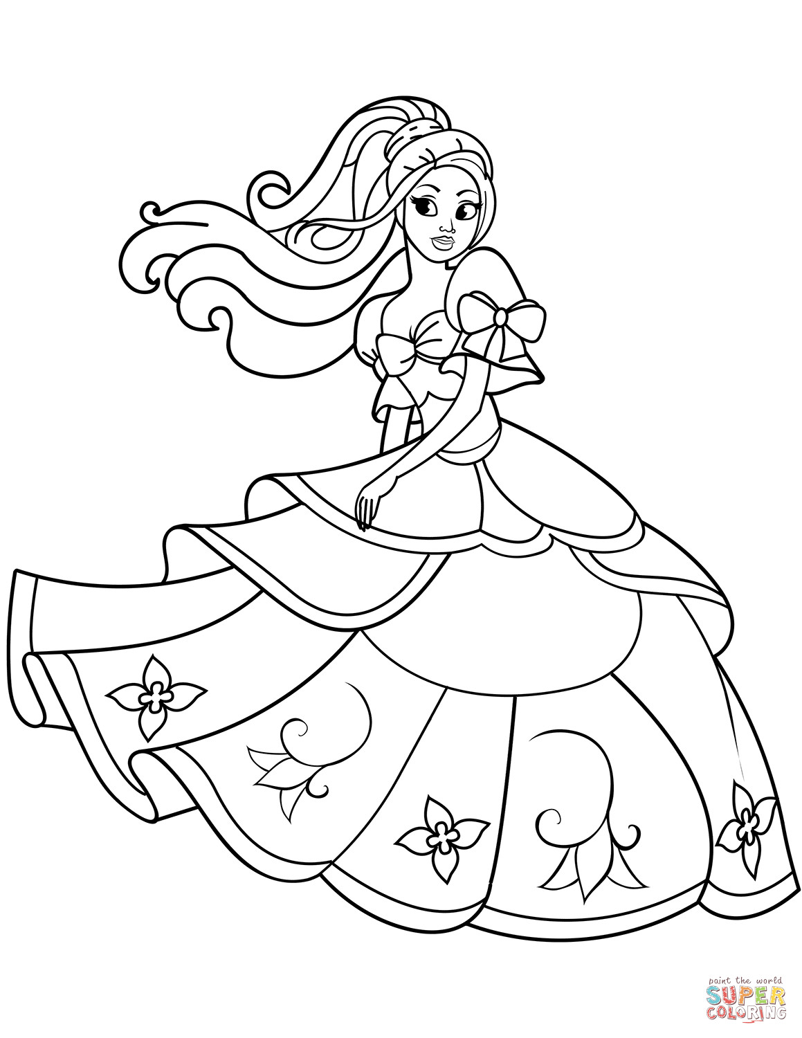 Printable Princess Coloring Pages
 Dancing Princess coloring page