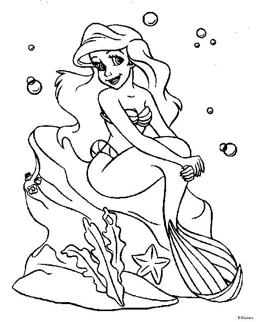 Printable Princess Coloring Pages
 Free Printable DIsney Princess Ariel Mermaid