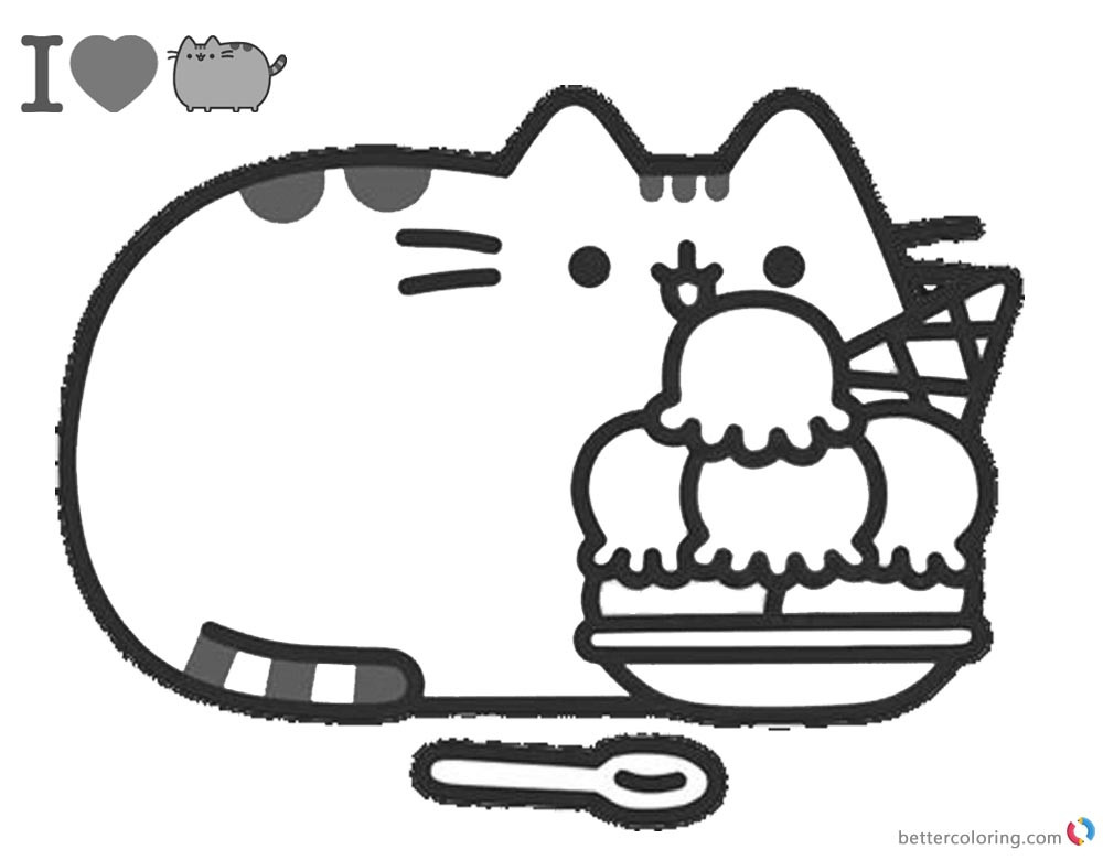 Printable Pusheen Coloring Pages
 Pusheen Coloring Pages Yummy Iceream Free Printable