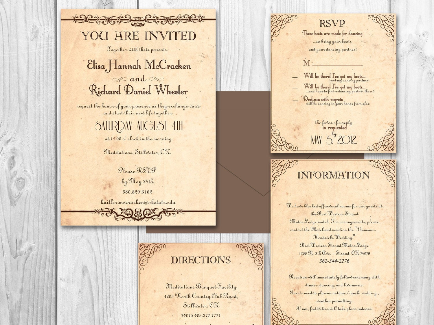 Printable Rustic Wedding Invitations
 RUSTIC WEDDING INVITATIONS printable by DesignedWithAmore
