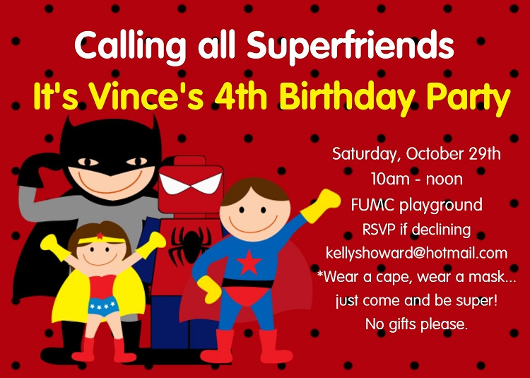 Printable Superhero Birthday Invitations
 Superhero Birthday Party Invitations