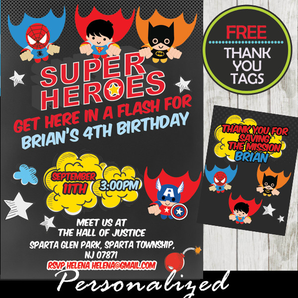 Printable Superhero Birthday Invitations
 Flying Superheroes ic Birthday Invitation