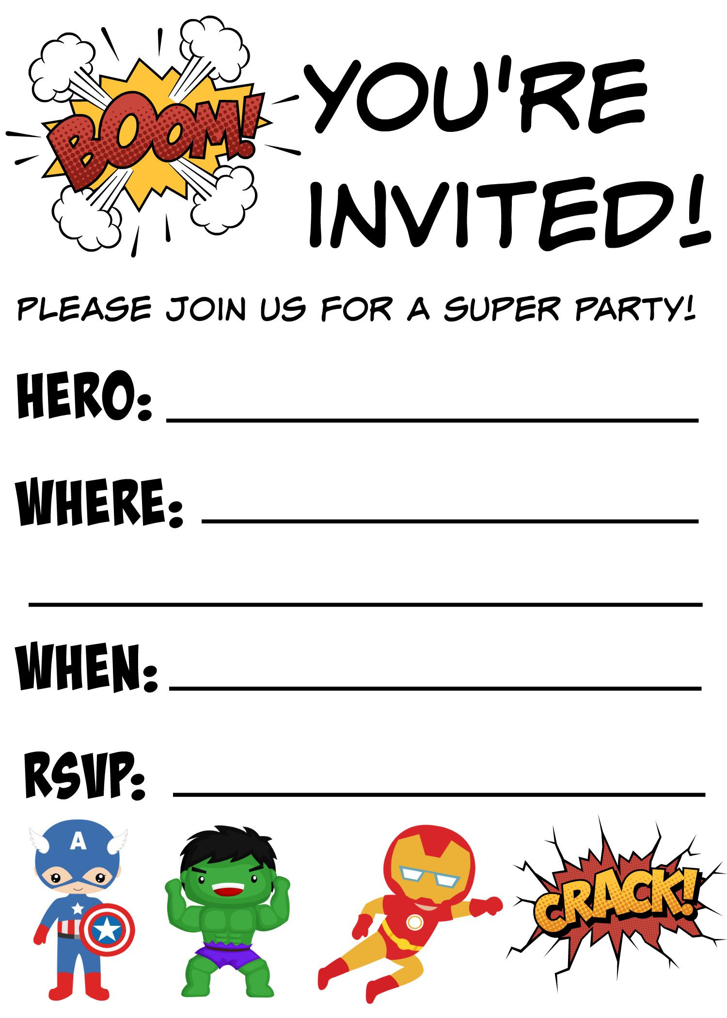Printable Superhero Birthday Invitations
 Free Printable Superhero Birthday Invitations Not Quite