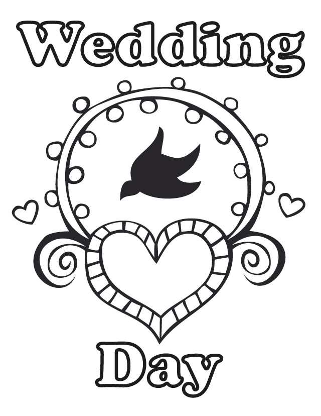 Printable Wedding Coloring Pages
 Wedding Day Free Printable Coloring Pages