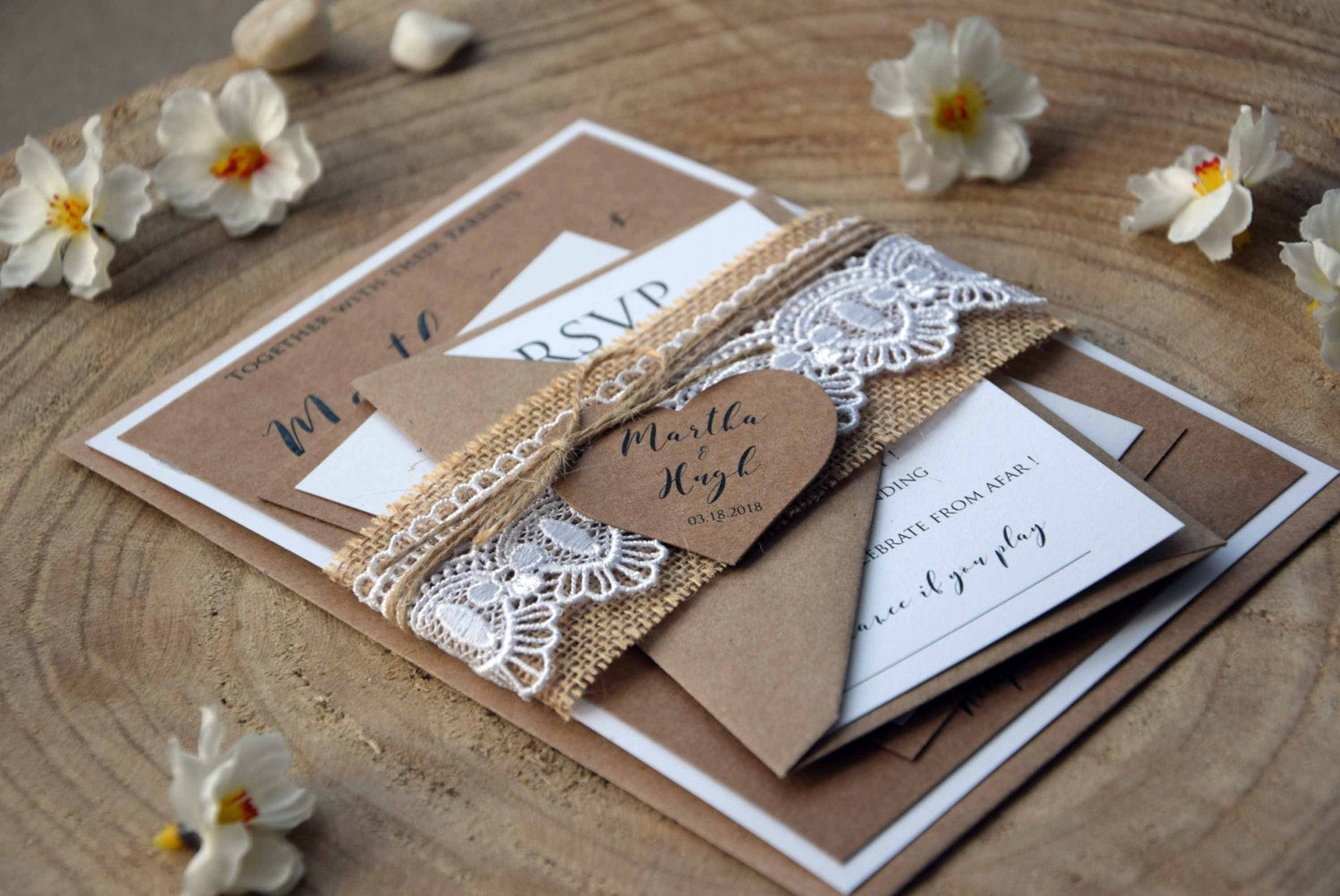 Printable Wedding Invitations Kits
 Burlap and Lace Wedding Invitation Kit Personalized Wedding