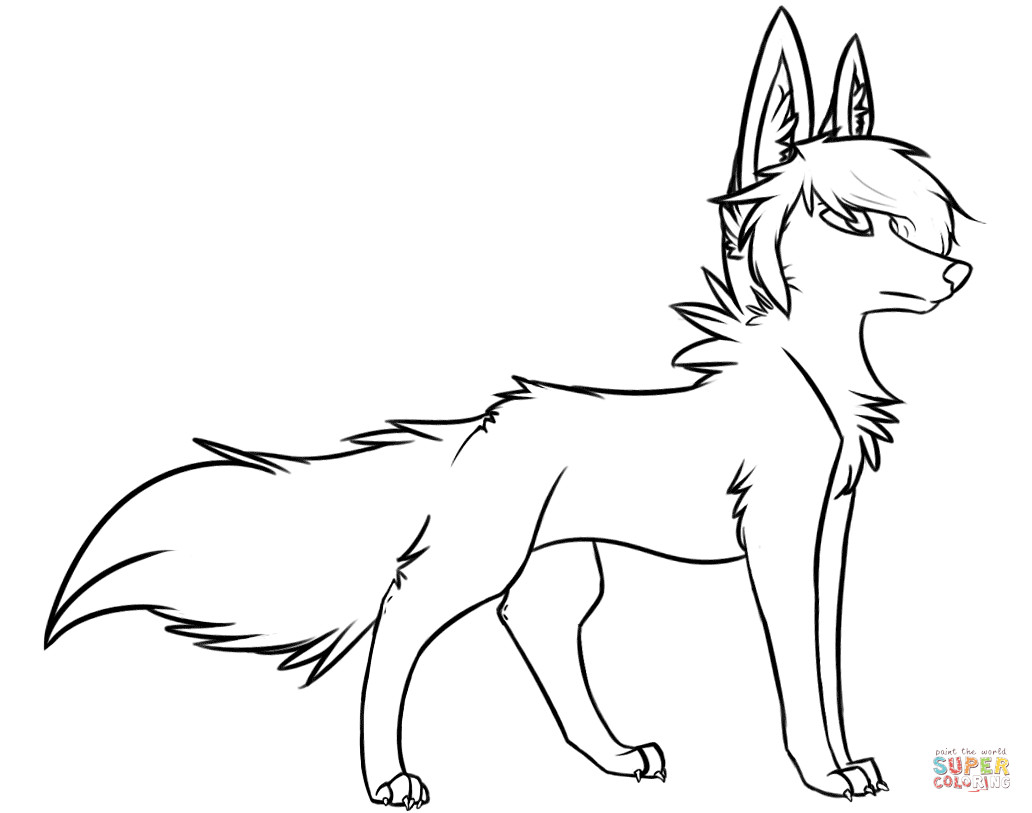 Printable Wolf Coloring Pages
 Stylish Wolf coloring page