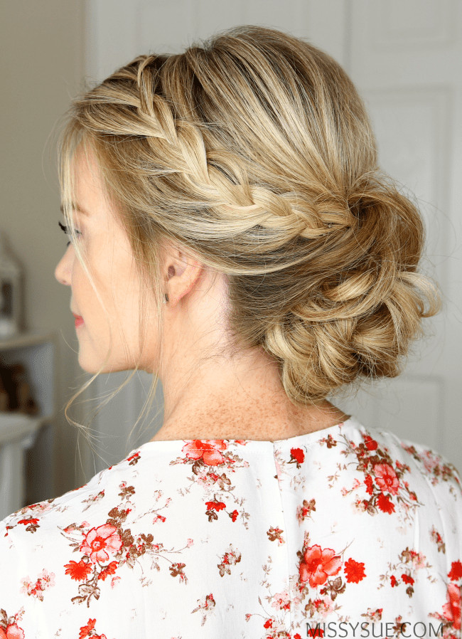 Prom Hairstyles Bun
 Double Lace Braids Updo
