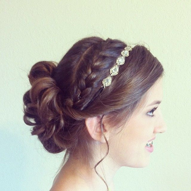 Prom Hairstyles With Headband
 Updo with braid and headband