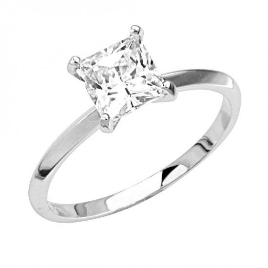 Promise Engagement Wedding Ring
 2 Ct Princess Cut Solitaire Engagement Wedding Promise