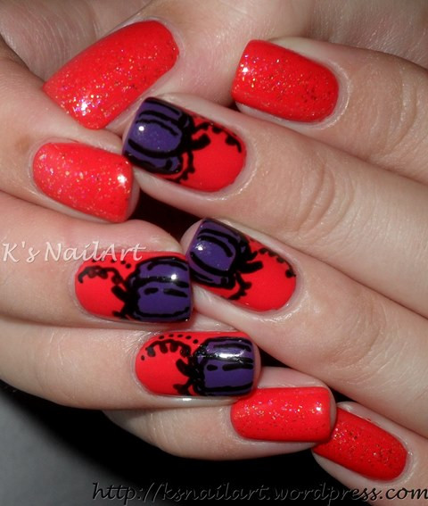 Pumpkin Nail Designs
 Purple pumpkin nails for N A I L