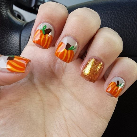 Pumpkin Nail Designs
 Girls Prepare to Be Envy With These 12 Cutest