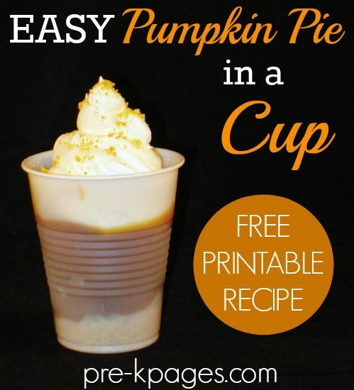 Pumpkin Pie Recipes For Kids
 Pumpkin Pie in a Cup