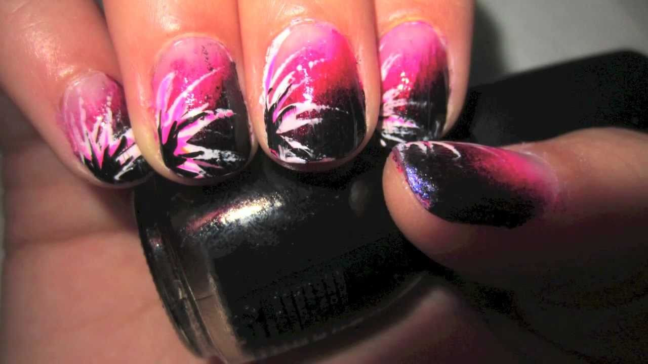 Blue and Black Punk Nail Design - wide 1