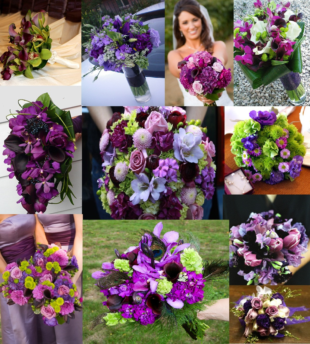Purple And Green Wedding Colors
 bridal bouquet