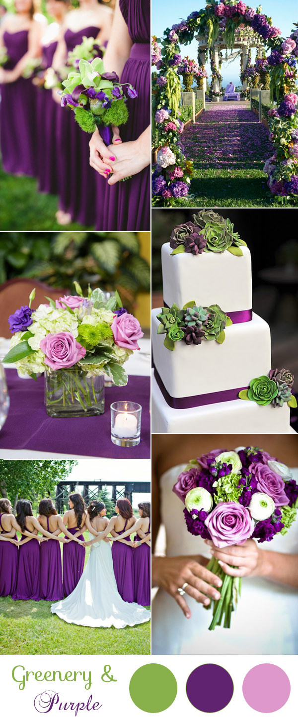 Purple And Green Wedding Colors
 10 Greenery Wedding Colors Inspired By Pantone Color of
