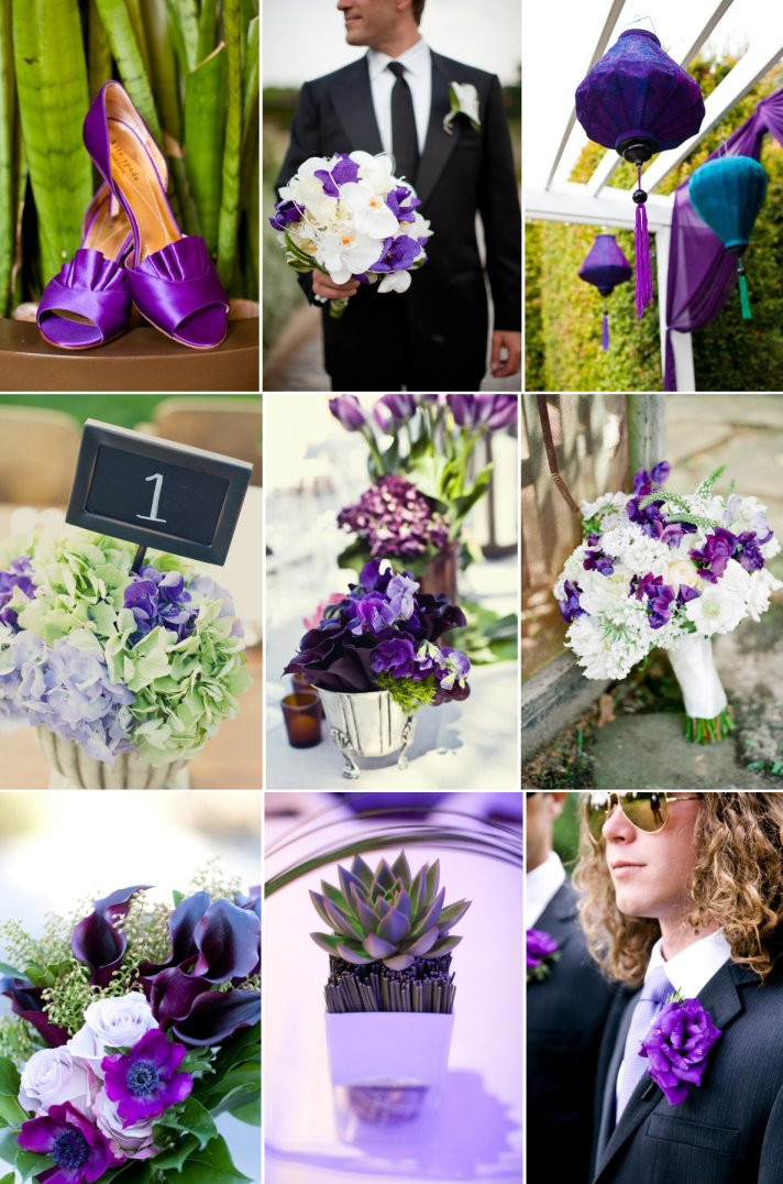 Purple And Green Wedding Colors
 Purple and Green Wedding Color Inspiration