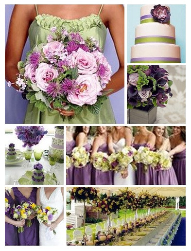 Purple And Green Wedding Colors
 Weddings By the Color
