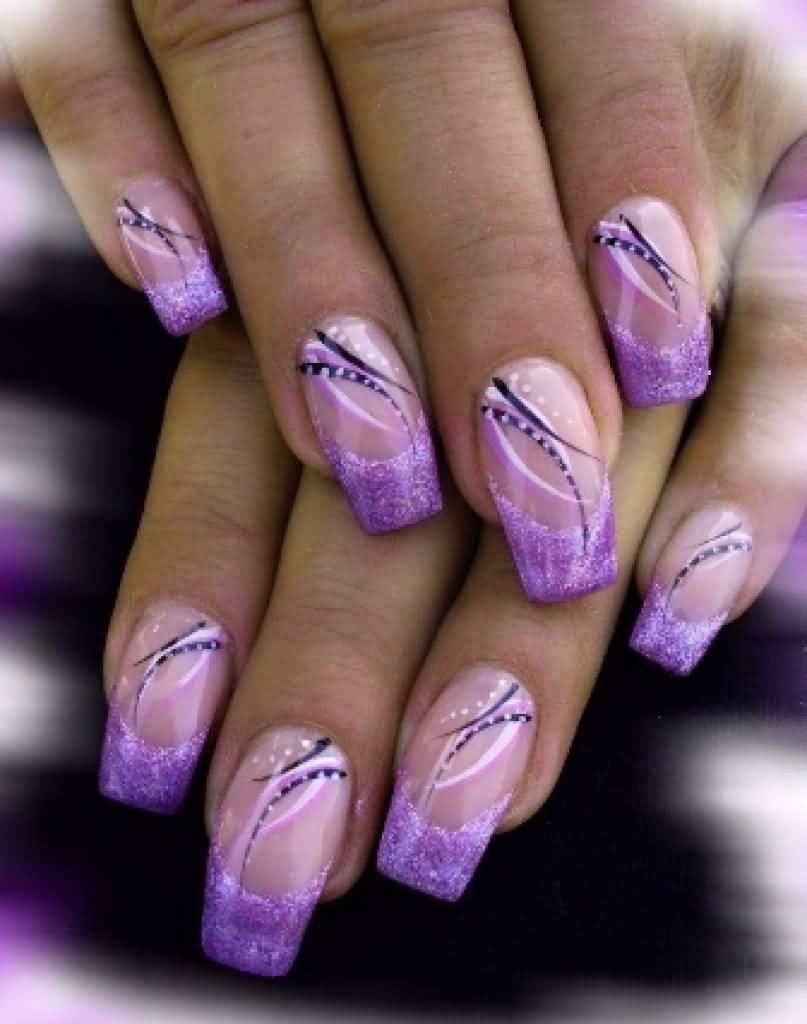 Purple And White Nail Designs
 65 Cool Purple Nail Art Design Ideas