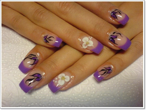 Purple And White Nail Designs
 20 Cool Purple Nail Designs