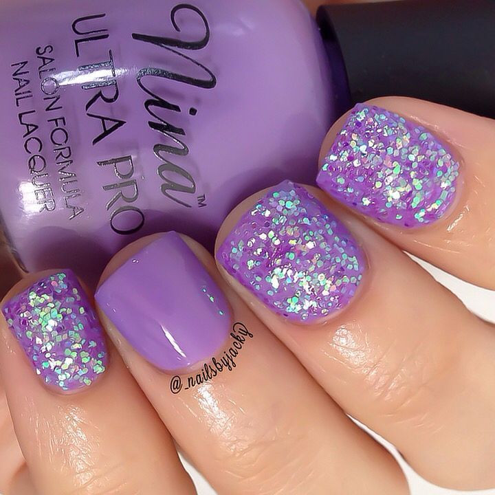 Purple Glitter Nails
 60 Cool Purple Glitter Nail Art Design Ideas For Trendy Girls
