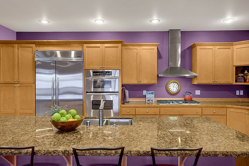 Purple Kitchen Walls
 Purple kitchen paint Beautiful maple cabinets and granite