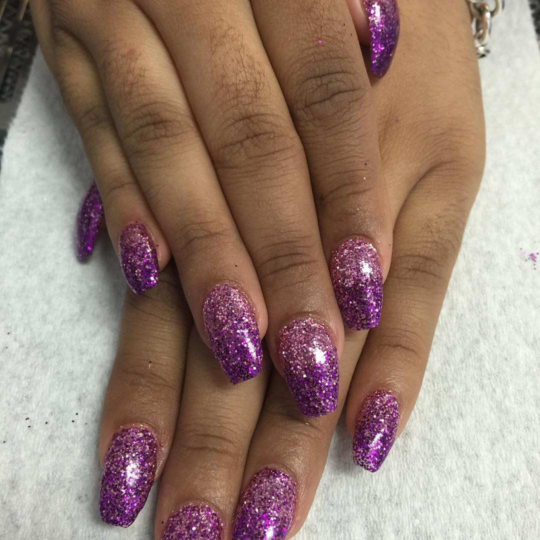 Purple Nails With Glitter
 29 Tumblr Nail Art Designs Ideas