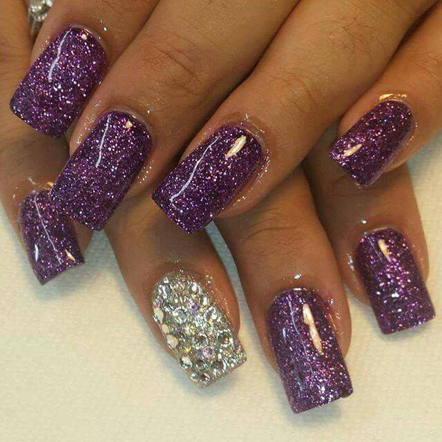 Purple Nails With Glitter
 Best 25 Purple glitter nails ideas on Pinterest