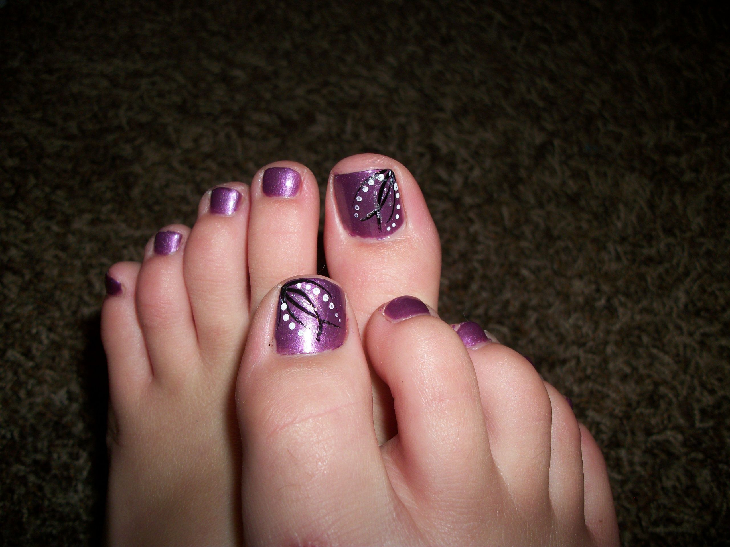 Purple Toe Nail Designs
 Dark Toenail Polish Nail Ftempo