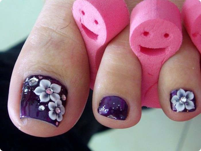 Purple Toe Nail Designs
 50 Most Beautiful And Stylish Flower Toe Nail Art Design