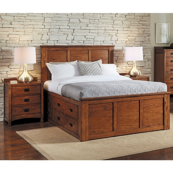 Queen Bedroom Sets With Storage
 Aira 3 piece Solid Wood Queen Storage Bedroom Set Free