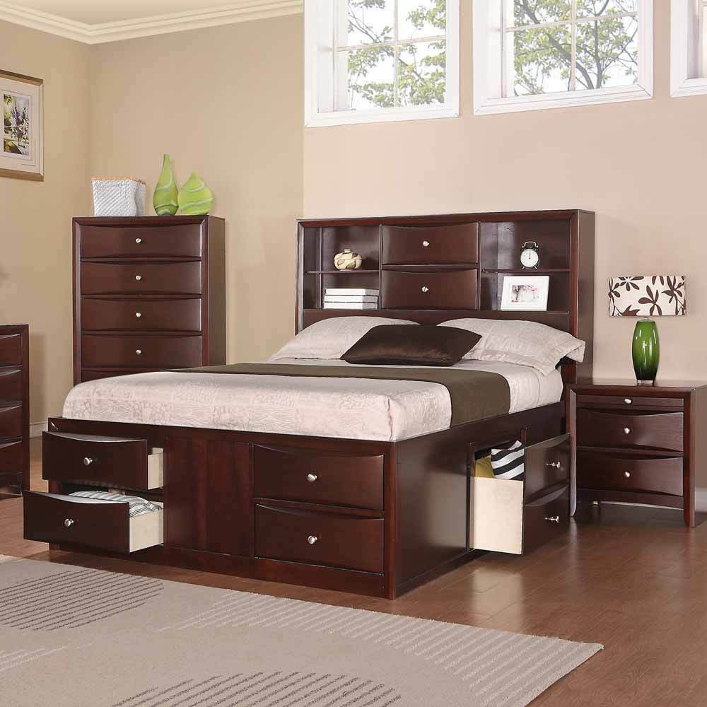 Queen Bedroom Sets With Storage
 Elegant Bedroom Queen Bed w Multi Drawers Storage