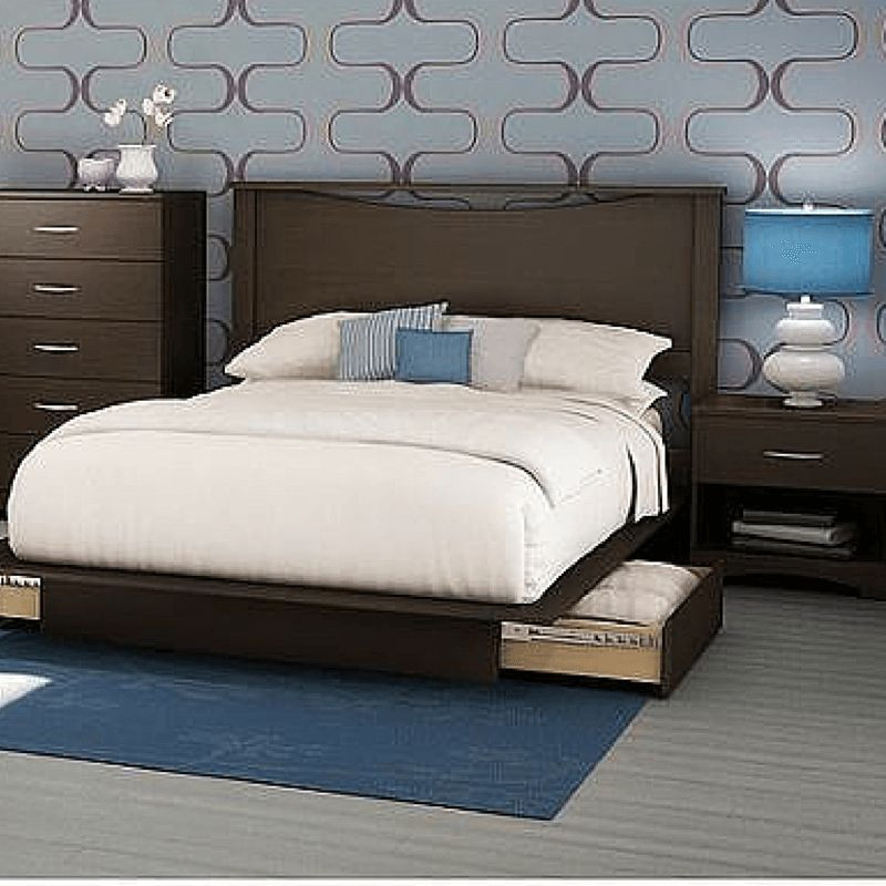 Queen Bedroom Sets With Storage
 Full Queen Storage Platform Bed 4 Piece Bedroom Set