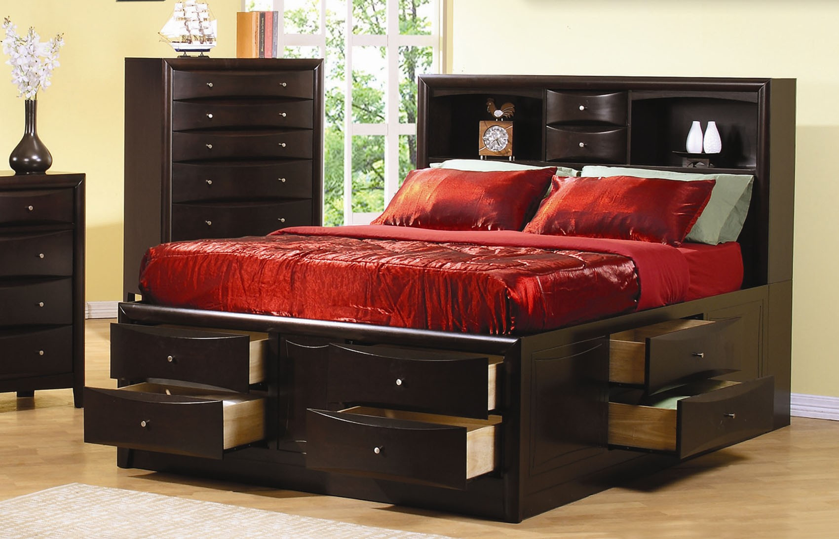 Queen Bedroom Sets With Storage
 Phoenix 3 Pc Queen Storage Bed Coaster Furniture