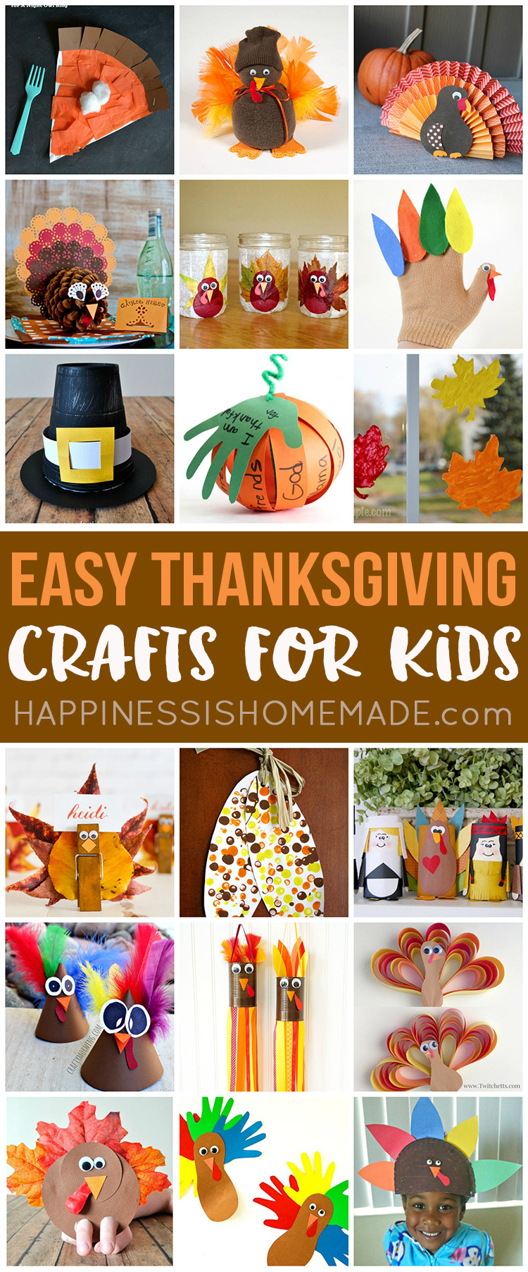 Quick Easy Crafts For Kids
 Easy Thanksgiving Crafts for Kids to Make Happiness is