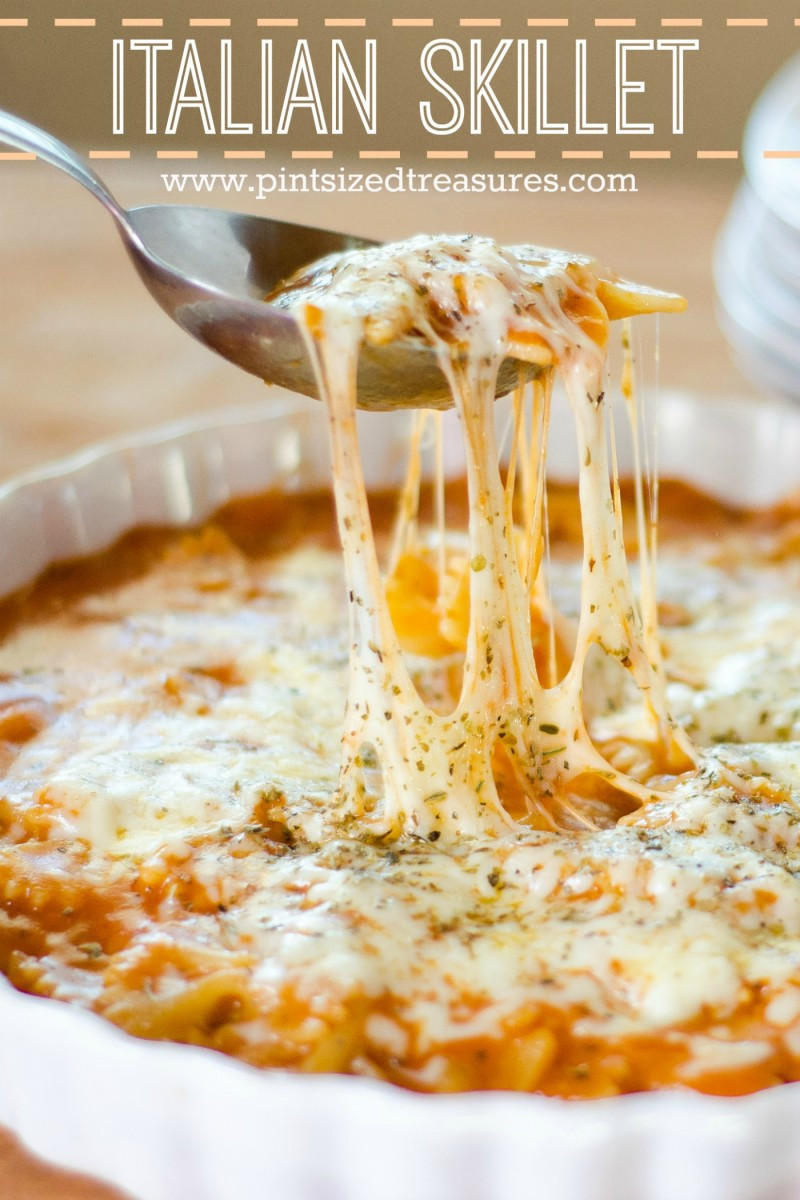 Quick Italian Recipes
 15 Minute Easy Cheesy Italian Pasta Skillet · Pint sized