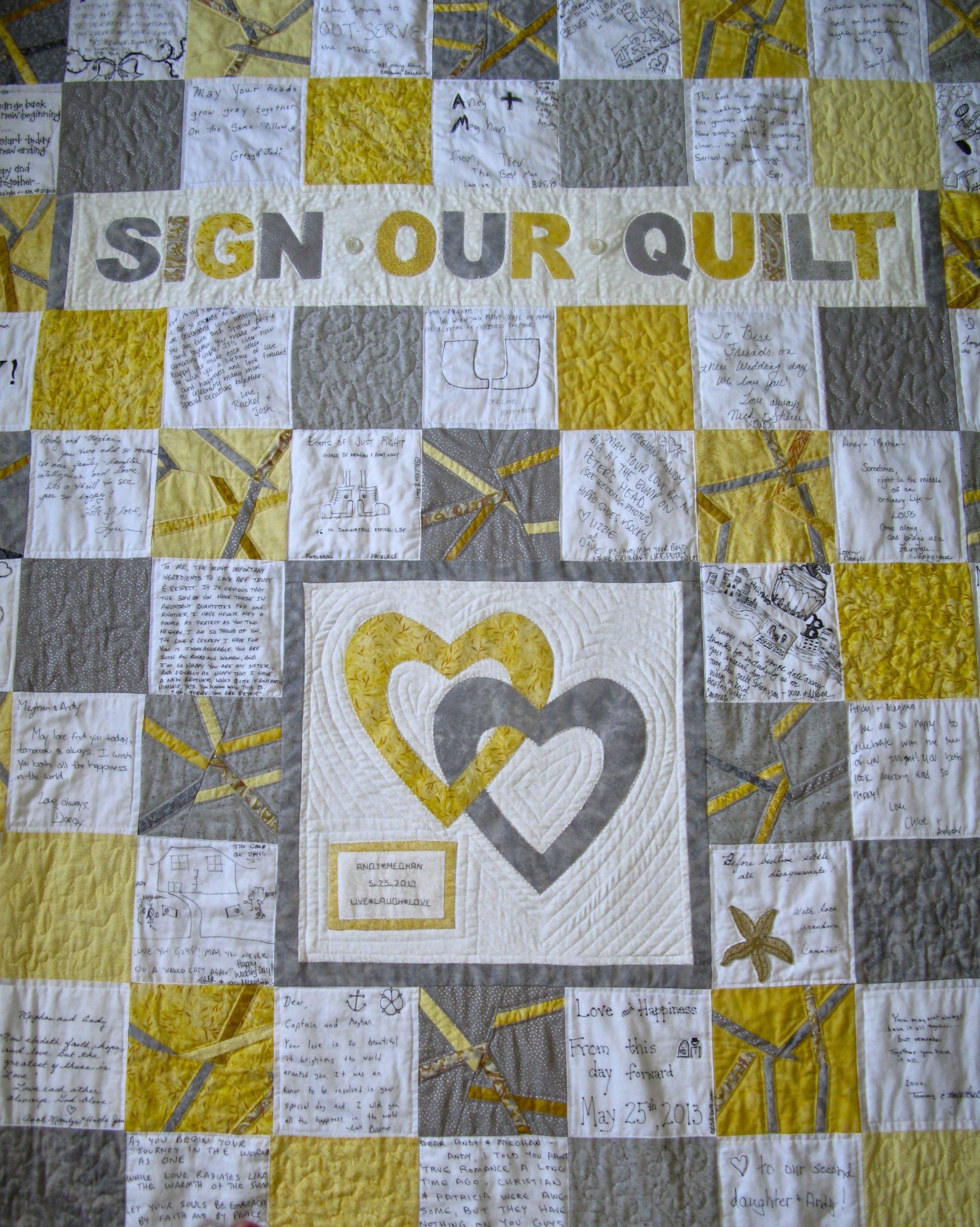 Quilt Wedding Guest Book
 Close up of wedding guest book quilt for my son and