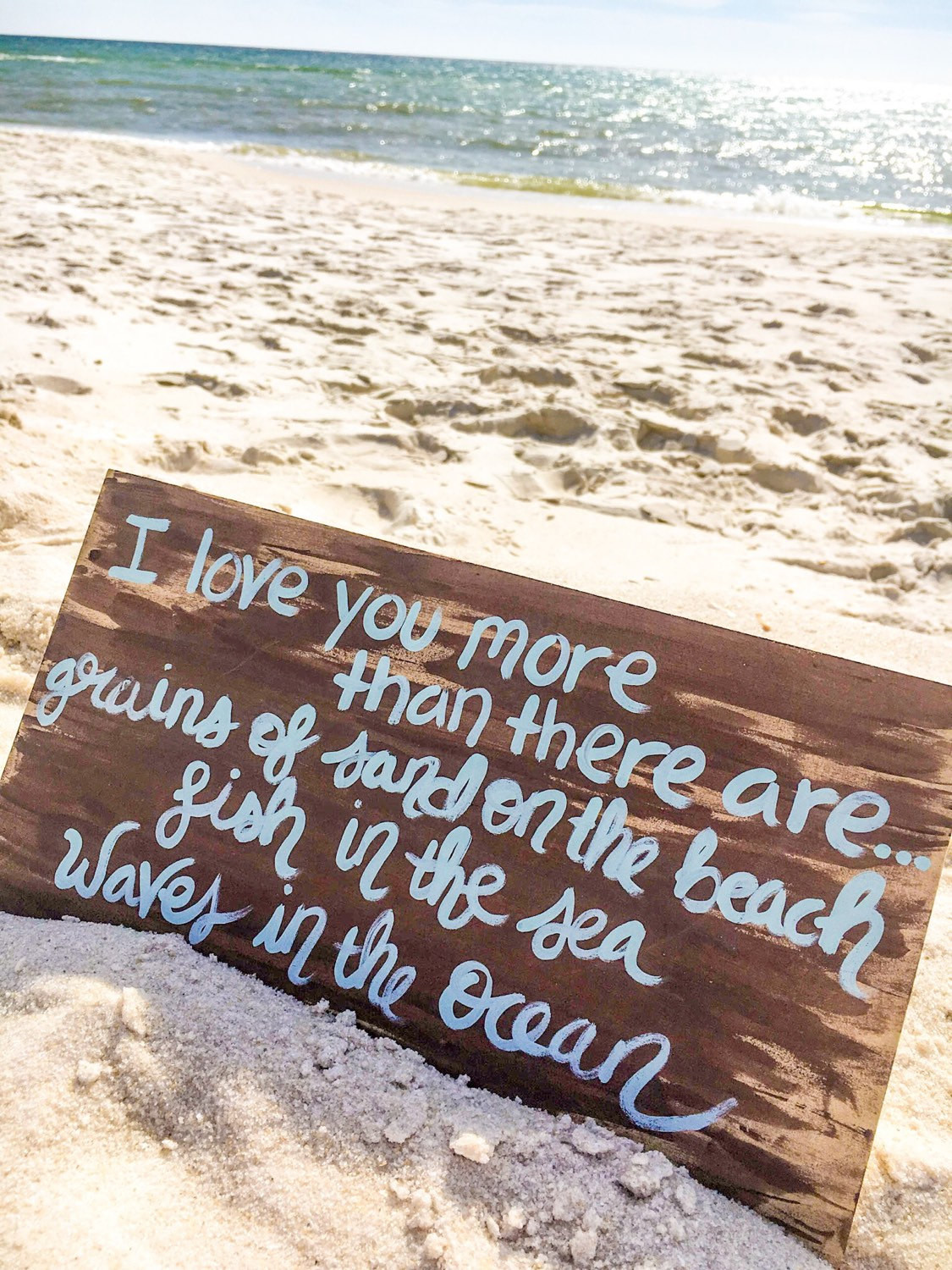 Quotes About Beach And Love
 I love you more than Beach Quote Painting Wooden Beach