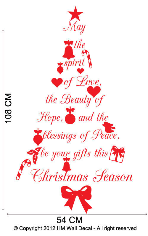 Quotes About Christmas Trees
 Christmas Tree with wish quote wall art decal great t