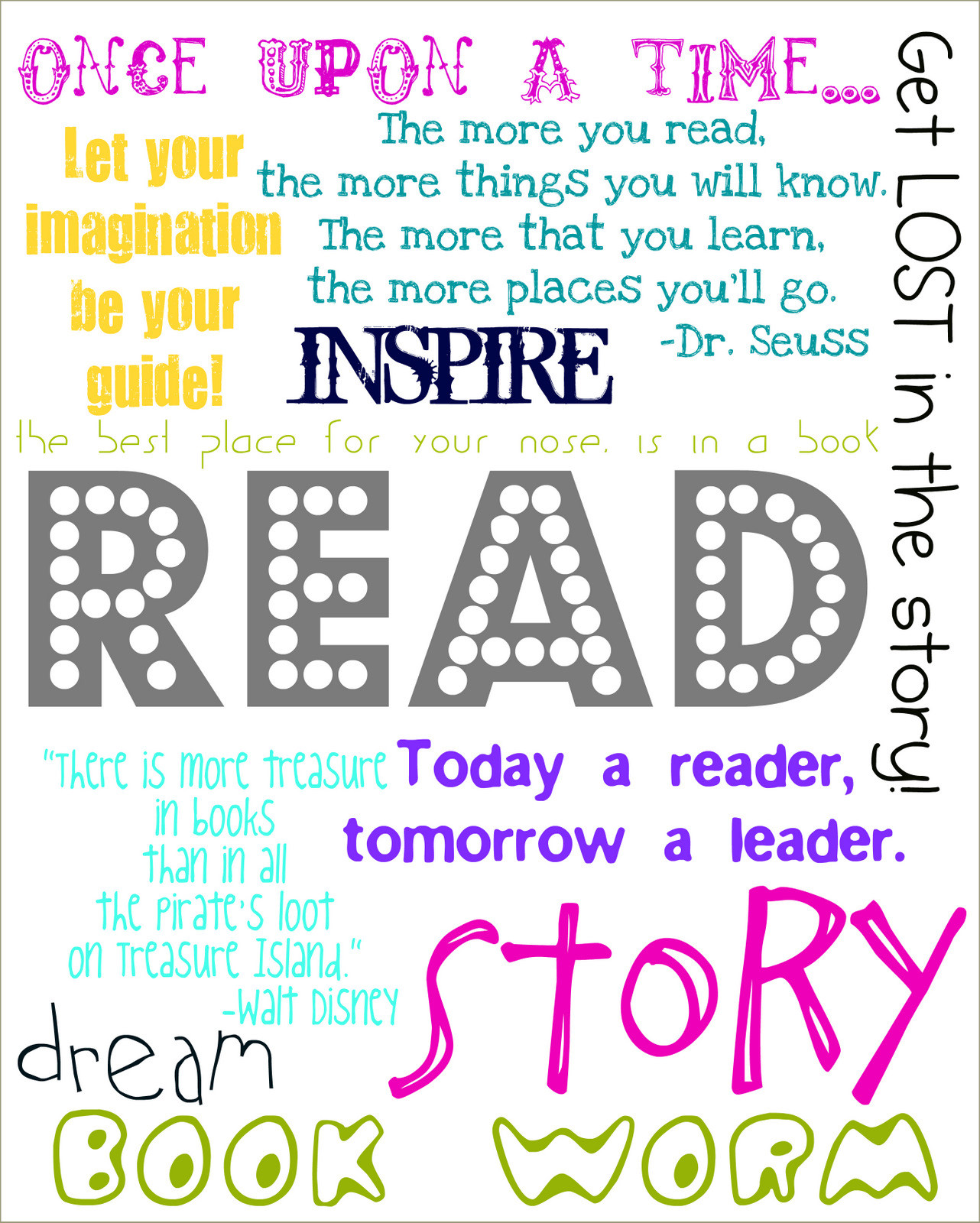 Quotes About Reading To Kids
 restlessrisa READING SUBWAY ART printable for you