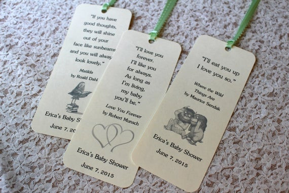 Quotes For Baby Books
 Set of 8 Children Book Theme Bookmark Favors by FreeSpiritCrafting